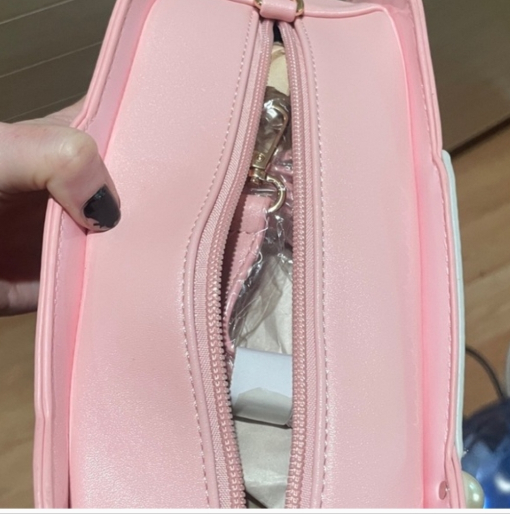 Chic Pink and Silver Women's Lipstick Styled Bag - Picture 5 of 6